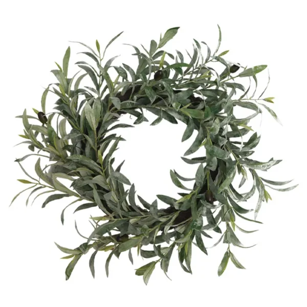 ΔΙΑΚΟΣΜΗΤΙΚΟ ΣΤΕΦΑΝΙ ΕΛΙΑΣ ΠΡΑΣΙΝΟ ΠΑΓΟΥ - Φ50x12cm 12ΚΙΒ