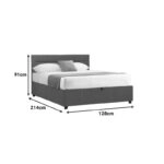 Κρεβάτι Molito ύφασμα σε ανθρακί απόχρωση με αποθηκευτικό χώρο120x200εκ