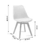 Καρέκλα Gaston  PP-PU λευκό-φυσικό πόδι 43x51x75εκ