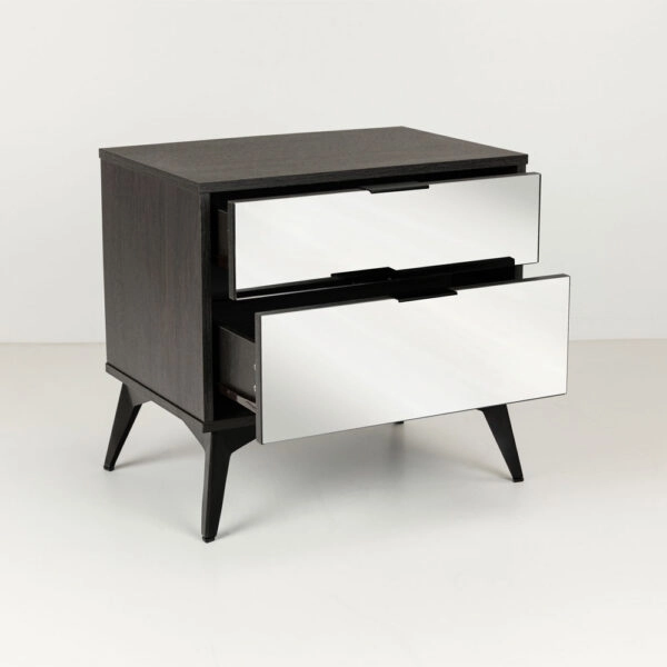 SPECCHIO ΚΟΜΟΔΙΝΟ 2ΣΥΡΤΑΡΙΑ ΜΑΥΡΟ OAK ΚΑΘΡΕΠΤΗΣ 58x39xH55cm