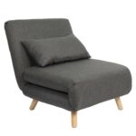 Πολυθρόνα Κρεβάτι ArteLibre VERA Γκρι Σκούρο Ύφασμα/Ξύλο 79x80x89cm