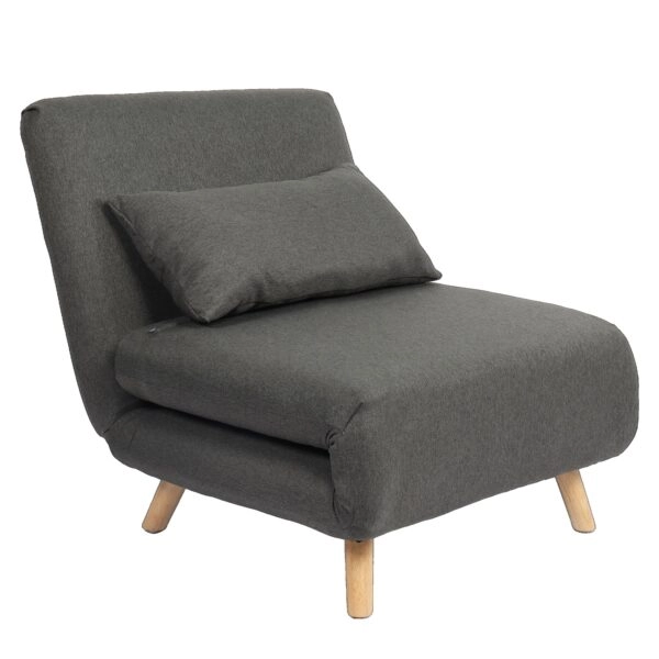 Πολυθρόνα Κρεβάτι ArteLibre VERA Γκρι Σκούρο Ύφασμα/Ξύλο 79x80x89cm