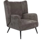 Πολυθρόνα ArteLibre NORA Γκρι Ύφασμα/Μέταλλο 100x80x89cm