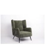 Πολυθρόνα ArteLibre NORA Πράσινο Ύφασμα/Μέταλλο 100x80x89cm