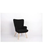 Πολυθρόνα ArteLibre LIRA Μαύρο Ύφασμα Κοτλέ/Ξύλο 94.5x64x70.5cm