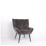 Πολυθρόνα ArteLibre TIVA Γκρι Σκούρο Ύφασμα Σενίλ/Μέταλλο 84x78x77cm