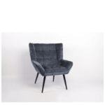 Πολυθρόνα ArteLibre TIVA Μπλε Ύφασμα Σενίλ/Μέταλλο 84x78x77cm