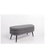 Παγκάκι Ottoman ArteLibre TONDO Γκρι Ύφασμα Teddy/Μέταλλο 42x112x44cm