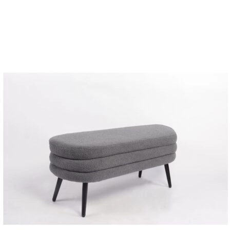 Παγκάκι Ottoman ArteLibre TONDO Γκρι Ύφασμα Teddy/Μέταλλο 42x112x44cm