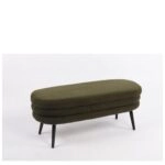 Παγκάκι Ottoman ArteLibre TONDO Πράσινο Ύφασμα Teddy/Μέταλλο 42x112x44cm