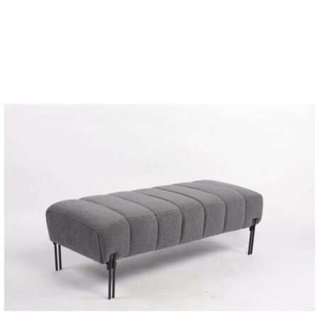 Παγκάκι Ottoman ArteLibre KUBO Γκρι Ύφασμα Teddy/Μέταλλο 40x116.5x50cm