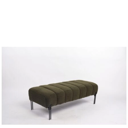 Παγκάκι Ottoman ArteLibre KUBO Πράσινο Ύφασμα Teddy/Μέταλλο 40x116.5x50cm