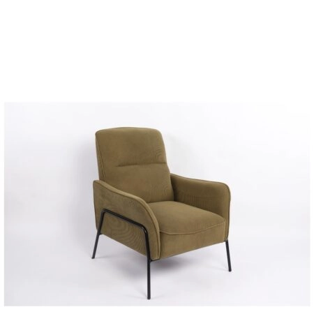 Πολυθρόνα ArteLibre ELAN Πράσινο Ύφασμα Κοτλέ/Μέταλλο 94x77x82cm