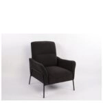 Πολυθρόνα ArteLibre ELAN Μαύρο Ύφασμα Κοτλέ/Μέταλλο 94x77x82cm