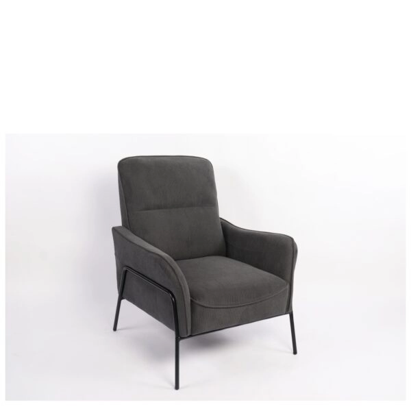 Πολυθρόνα ArteLibre ELAN Γκρι Σκούρο Ύφασμα Κοτλέ/Μέταλλο 94x77x82cm