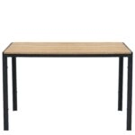 Τραπέζι Τραπεζαρίας ArteLibre CRESTMERE Sonoma/Μαύρο Μέταλλο/Μοριοσανίδα 120x70x75cm