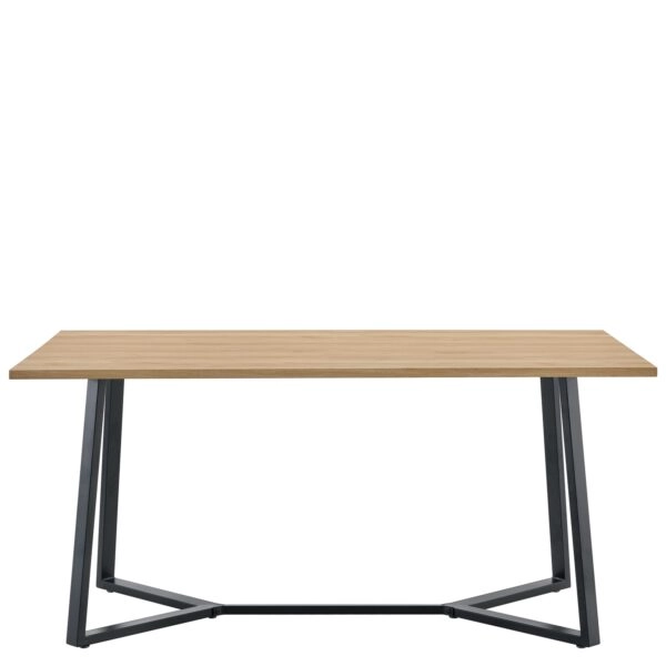 Τραπέζι Τραπεζαρίας ArteLibre DUNSMERE Sonoma/Μαύρο Μέταλλο/Μοριοσανίδα 160x90x75cm