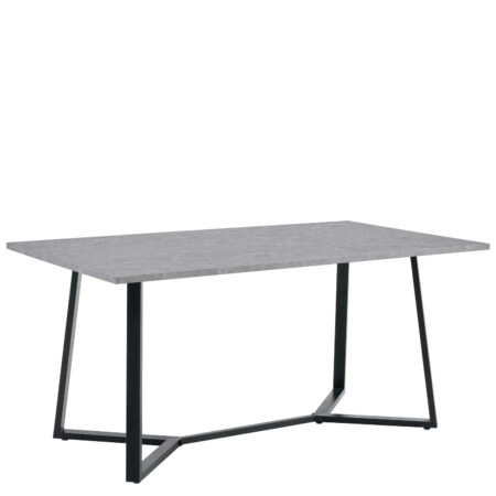 Τραπέζι Τραπεζαρίας ArteLibre DUNSMERE Γκρι Μάρμαρο/Μαύρο Μέταλλο/Μοριοσανίδα 160x90x75cm