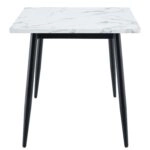 Τραπέζι Τραπεζαρίας ArteLibre IRWELL Λευκό Μάρμαρο/Μαύρο Μέταλλο/Μοριοσανίδα 120x80x75cm