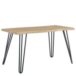 Τραπέζι Τραπεζαρίας ArteLibre BRANWELL Sonoma Μέταλλο/Μοριοσανίδα 120x60x77.5cm