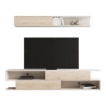 Σύνθετο σαλονιού Brick  σε sonoma oak-κρεμ απόχρωση 240x40x50.4εκ