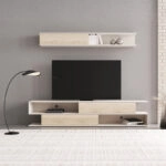 Σύνθετο σαλονιού Brick  σε sonoma oak-κρεμ απόχρωση 240x40x50.4εκ