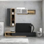 Σύνθετο σαλονιού Calvados  σε oak-ανθρακί απόχρωση