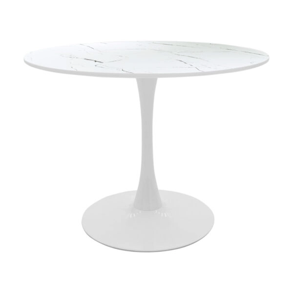 Τραπεζαρία Balou-Parker  σετ 5τεμ λευκό-μπεζ Φ120x73εκ