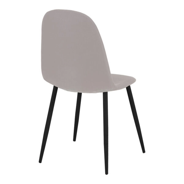 Τραπεζαρία Bella-Balou  σετ 5τεμ MDF μαύρο-ύφασμα γκρι Φ100x73εκ