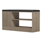 Παπουτσοθήκη-σκαμπό Deboule  8 ζευγών σε sonoma-μαύρη απόχρωση 90x30x46εκ