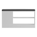 Παπουτσοθήκη-σκαμπό Deboule  8 ζευγών σε λευκή-μαύρη απόχρωση 90x30x46εκ