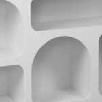 Μπουφές Emersi με ράφια mdf σε λευκή απόχρωση 164x34x76εκ