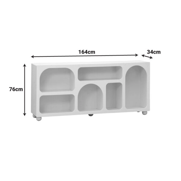 Μπουφές Emersi με ράφια mdf σε λευκή απόχρωση 164x34x76εκ