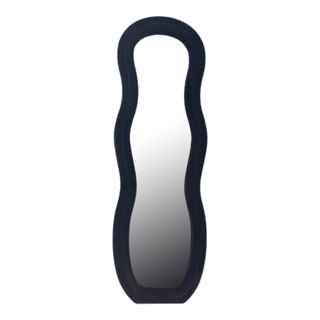 Καθρέπτης Glinde Inart βελούδο σε μαύρη απόχρωση 50x3.3x150εκ