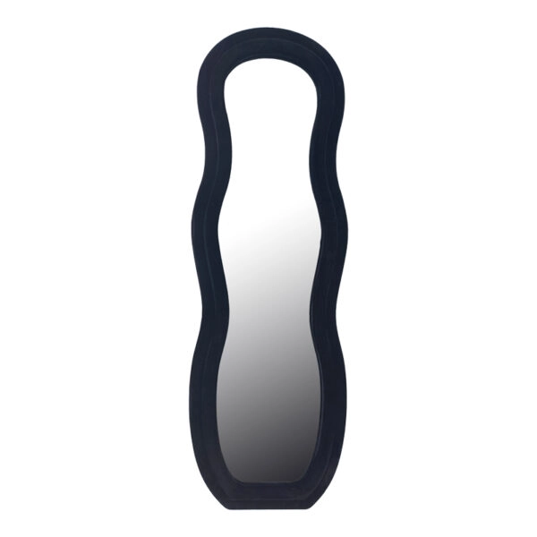 Καθρέπτης Glinde Inart βελούδο σε μαύρη απόχρωση 50x3.3x150εκ