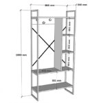 Έπιπλο εισόδου Feranda  με ράφια oak με μαύρο μεταλλικό σκελετό 88x34x180εκ