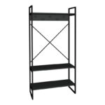 Έπιπλο εισόδου Levento  ανθρακί με μαύρο μεταλλικό σκελετό 88x34x180εκ