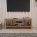 Έπιπλο τηλεόρασης Seref  σε oak απόχρωση 120x30x47εκ