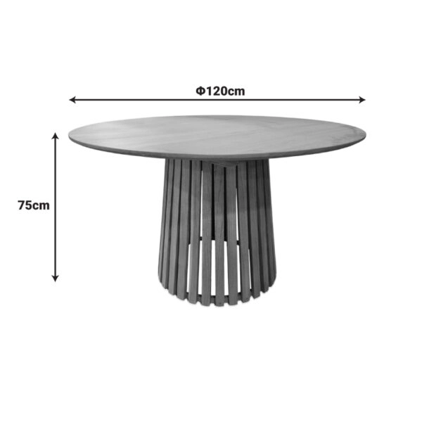 Τραπέζι Kenda Ι mindi ξύλο σε φυσική απόχρωση Φ120x75εκ
