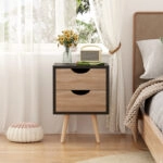 Κομοδίνο Selma  σε μαύρη-sonoma απόχρωση 29.7x29.7x45εκ