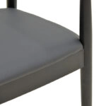 Πολυθρόνα Joube  rubberwood σε μαύρη απόχρωση με μαύρο pu μαξιλάρι 59x48x73εκ