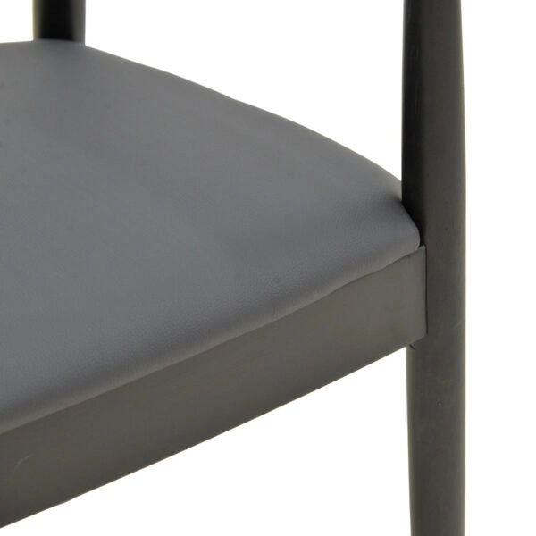 Πολυθρόνα Joube  rubberwood σε μαύρη απόχρωση με μαύρο pu μαξιλάρι 59x48x73εκ