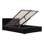 Κρεβάτι Dellia  με αποθηκευτικό χώρο pu μαύρο 150x200εκ