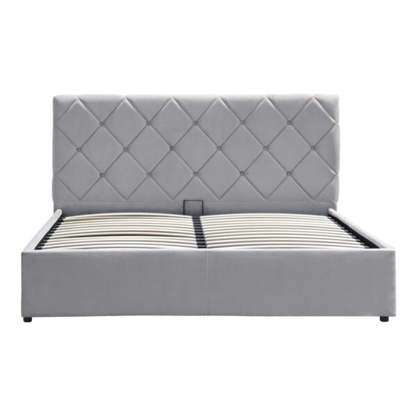 Κρεβάτι Dreamie με αποθηκευτικό χώρο βελούδο γκρι 160x200εκ