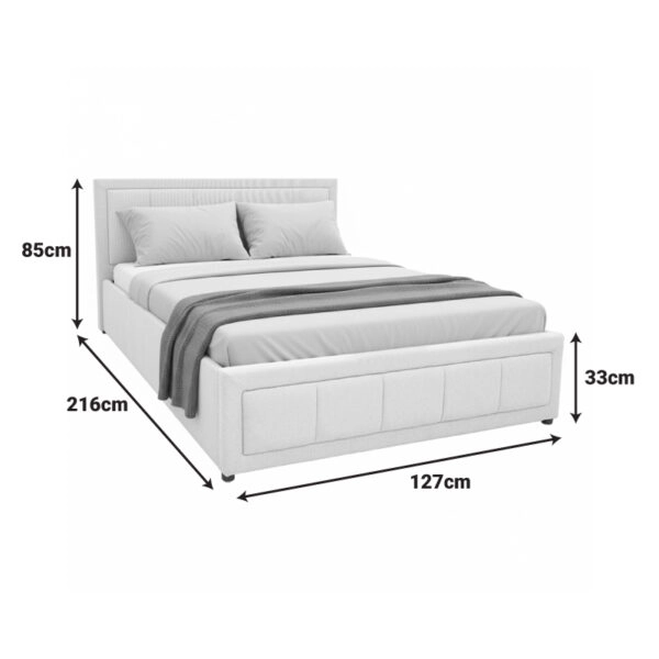 Κρεβάτι Huga με αποθηκευτικό χώρο ύφασμα μπεζ 120x200εκ