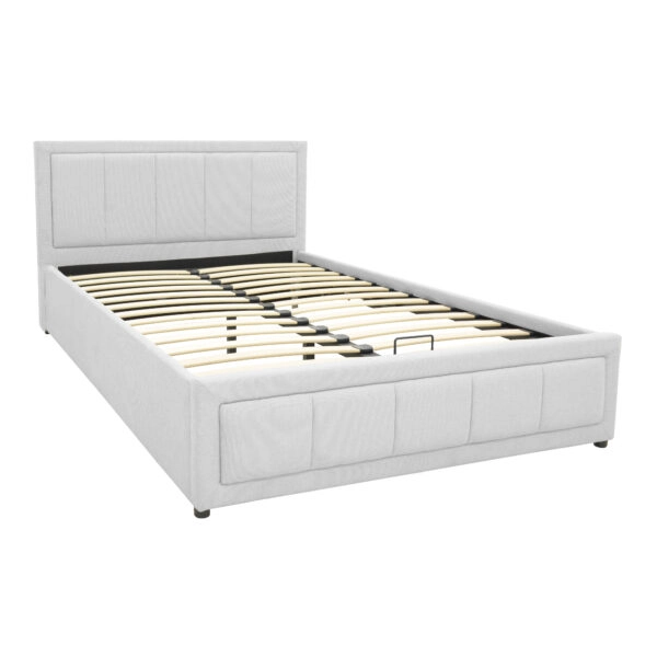 Κρεβάτι Huga  με αποθηκευτικό χώρο ύφασμα γκρι 120x200εκ