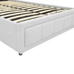 Κρεβάτι Huga  με αποθηκευτικό χώρο ύφασμα γκρι 120x200εκ