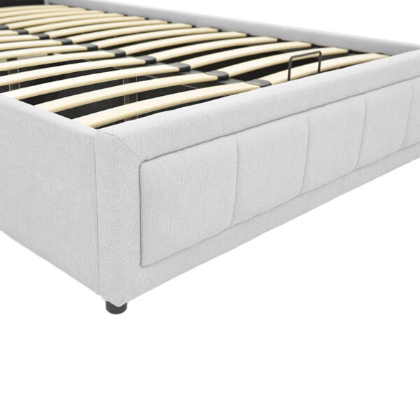 Κρεβάτι Huga  με αποθηκευτικό χώρο ύφασμα γκρι 120x200εκ