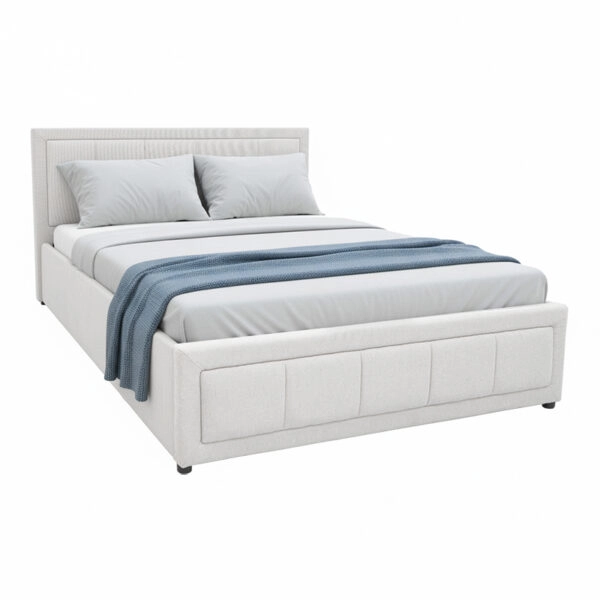 Κρεβάτι Huga  με αποθηκευτικό χώρο ύφασμα γκρι 120x200εκ