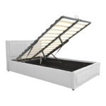 Κρεβάτι Huga με αποθηκευτικό χώρο ύφασμα γκρι 160x200εκ